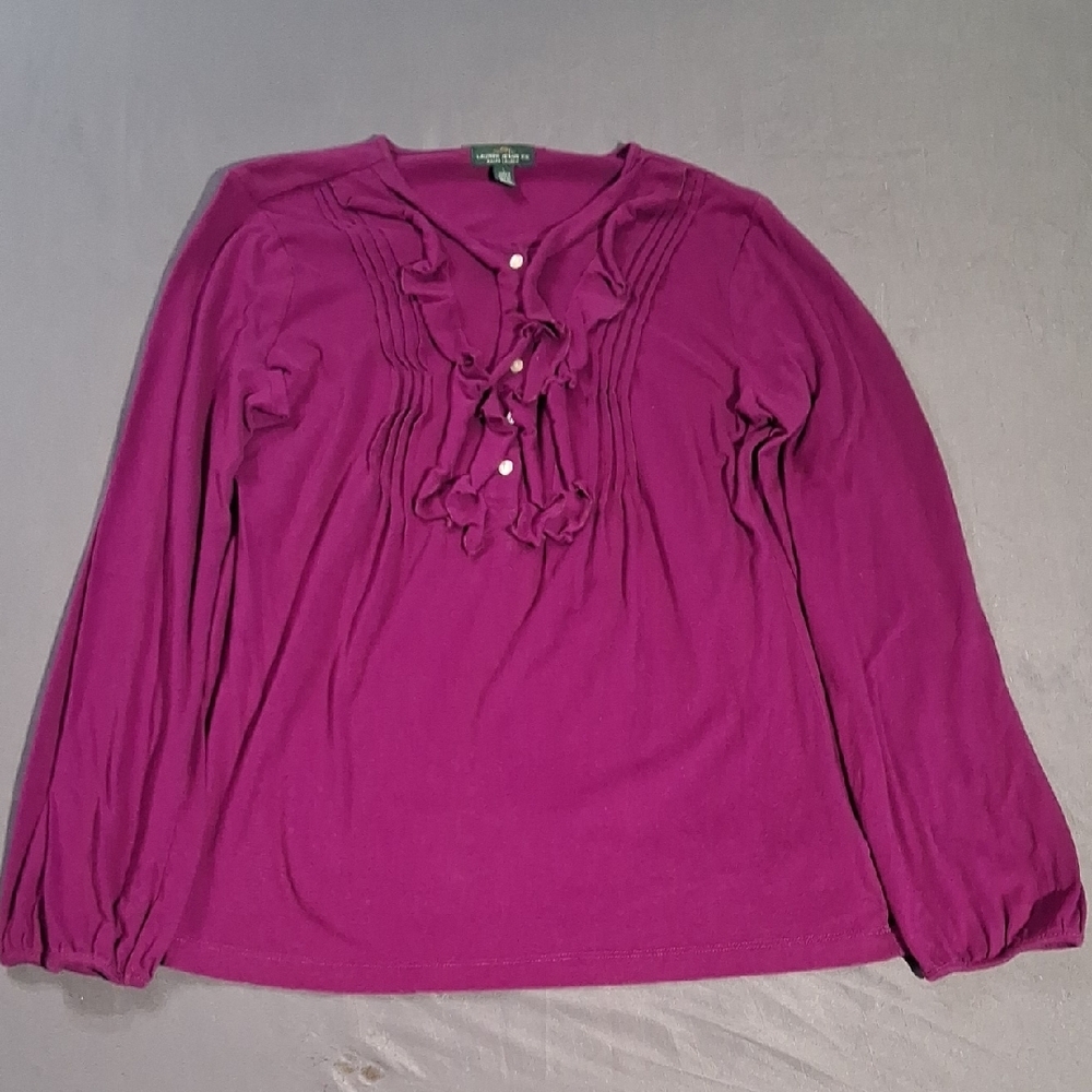 Purple Ruffled Women's Top